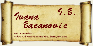 Ivana Bacanović vizit kartica